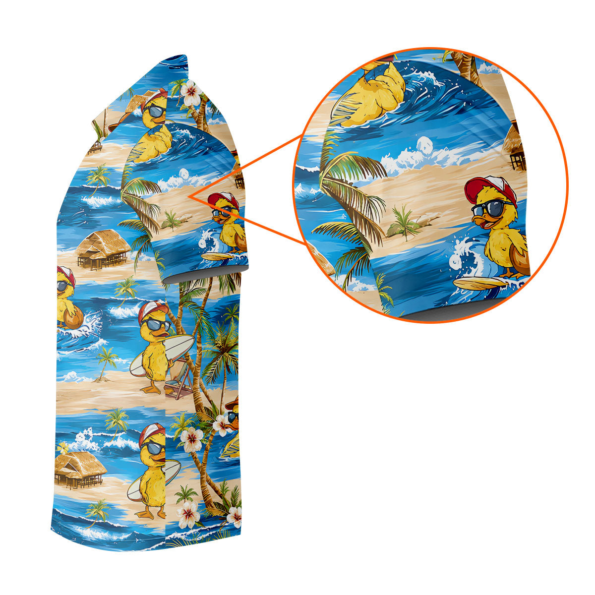 Funny Duck Hawaiian Golf Shirt, Summer Ocean Men's Golf Shirt, Polo Shirts For Men