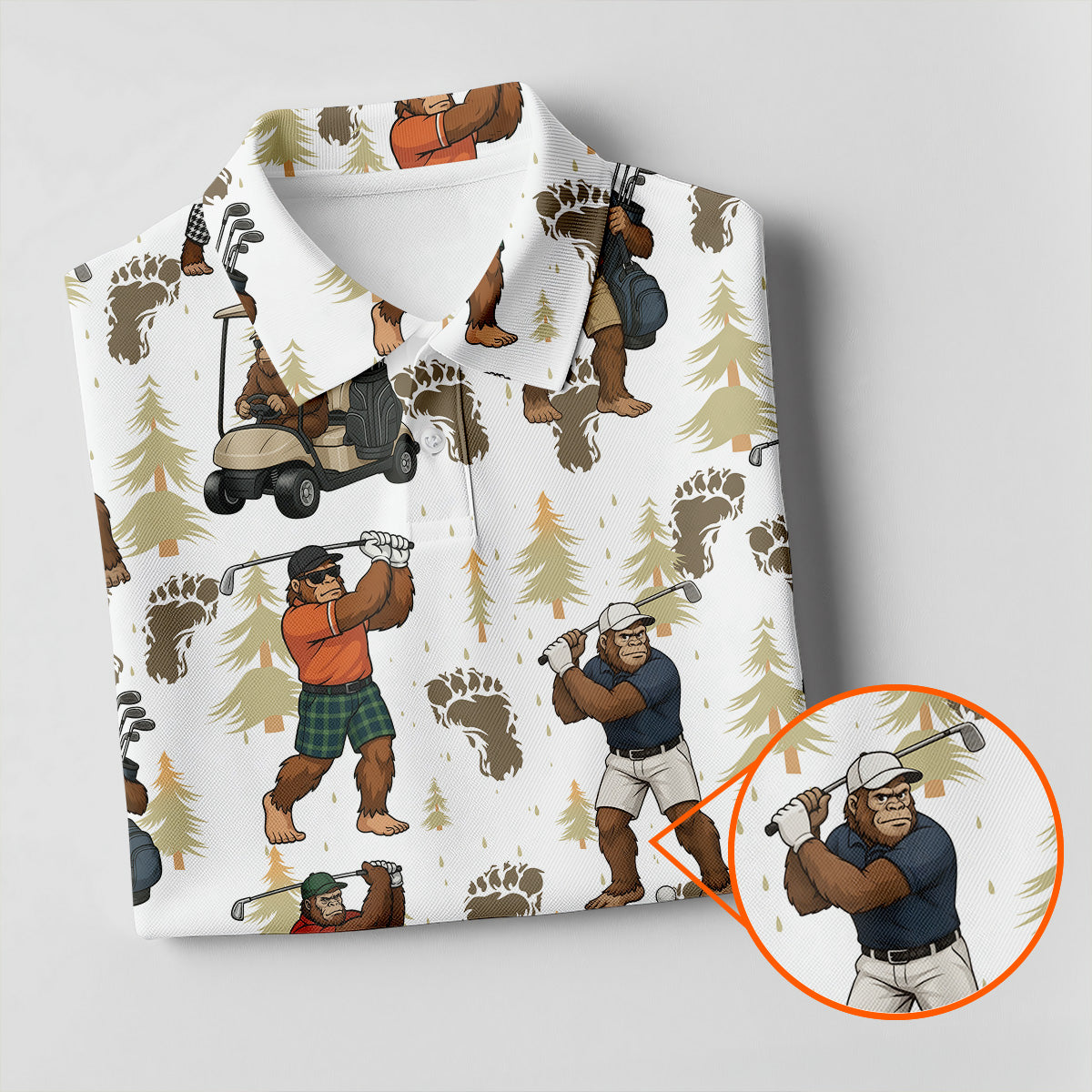 Bigfoot Fun Women's Golf Shirts, Bigfoot Footage Women's Golf Tops, Unique Gift For Golfer