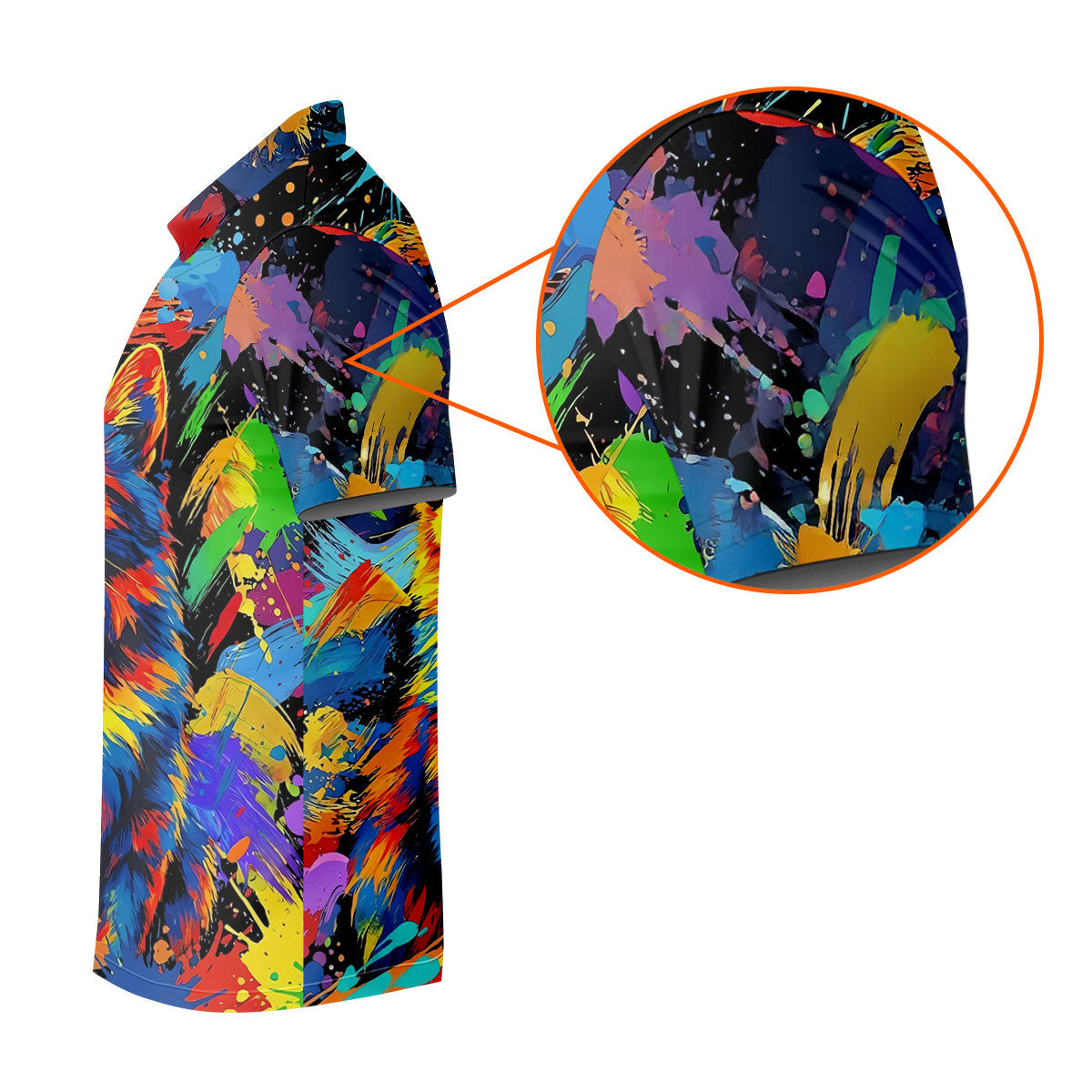 Colorful Cat Sunglasses Paint Splash Golf Shirt, Men's Golf Shirt, Golf Apparel For Men