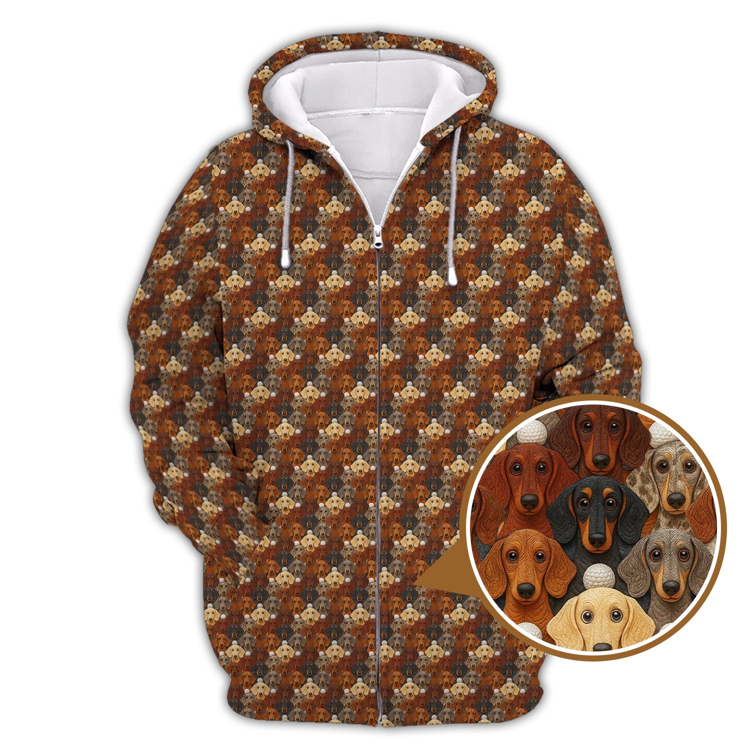Crazy Golf Shirt For Men, Dachshund Golf Shirt For Golfer, Funny Pattern Golf Shirt