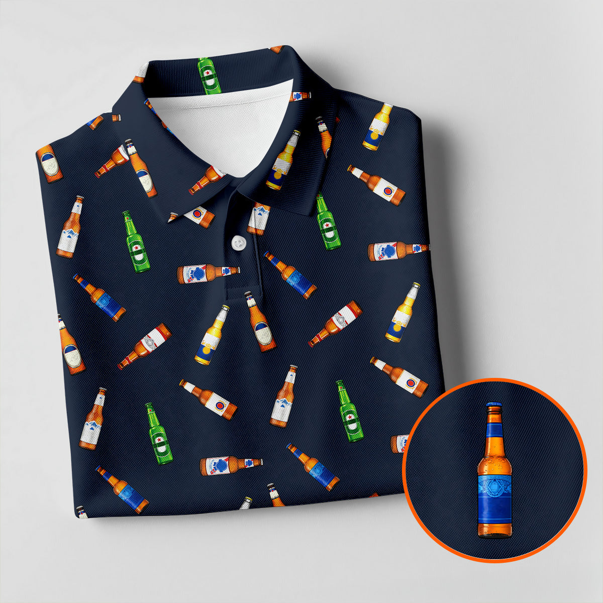 Beer Bottle Labels Seamless Pattern Fun Women's Golf Shirts, Women's Golf Tops, Ladies Golf Shirt