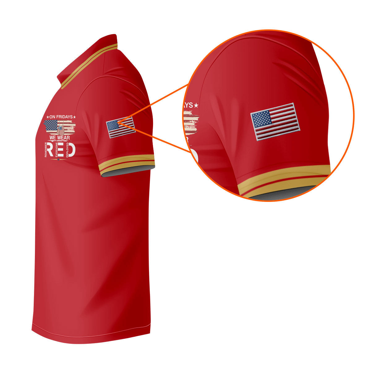 On Friday We Wear Red 250 Years Golf Tops For Men, Patriotic Father's Day Golf Shirt