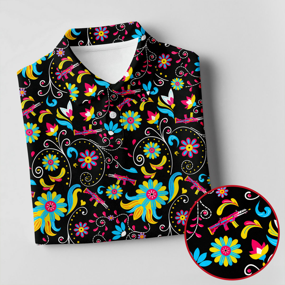 Flores De Mayo Cinco De Mayo Celebration Fiesta Themed Tropical Pattern Golf Shirt For Women