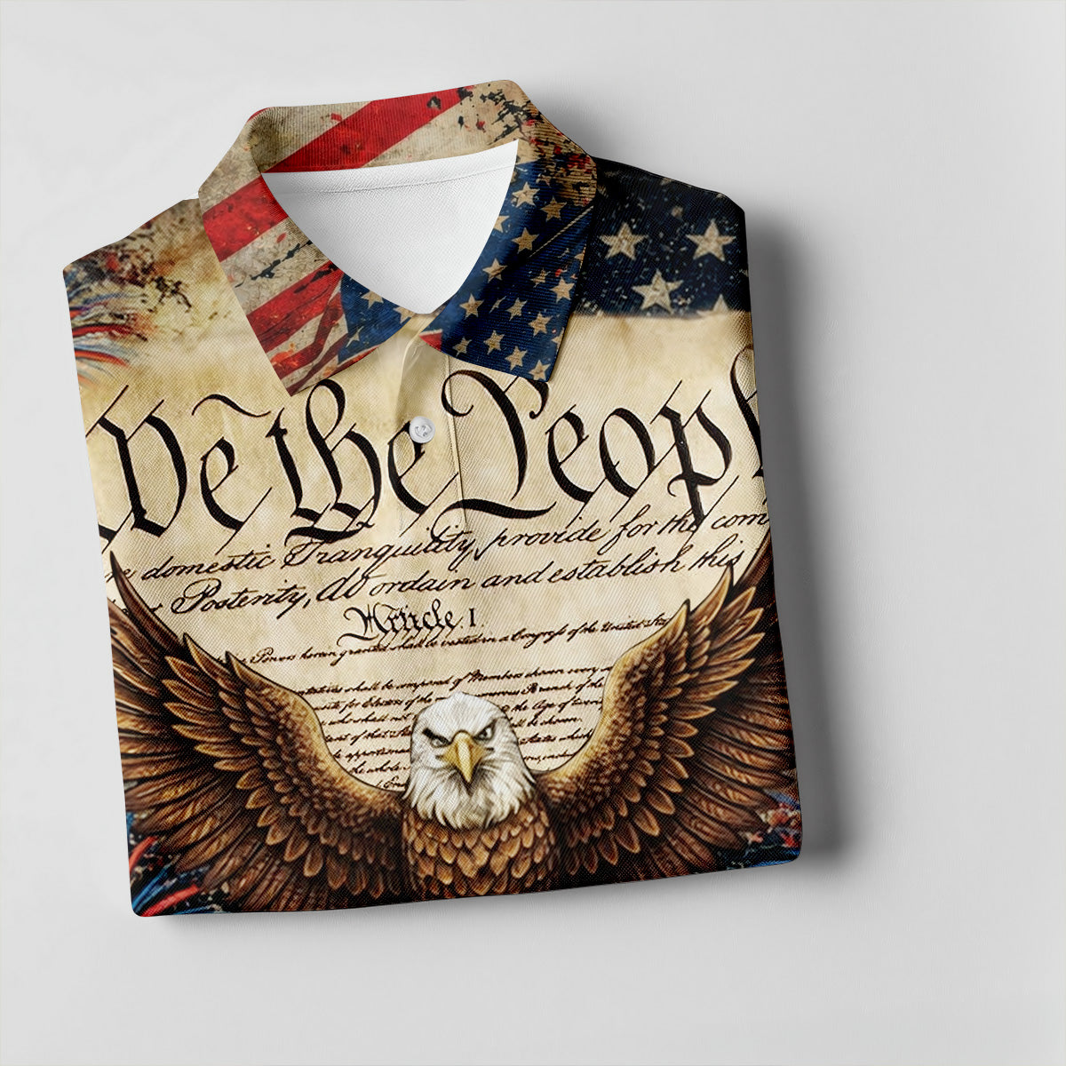 We The People Semiquincentennial Proud America 4th Of July Women Golf Top, 250th Anniversary Patriotic Golf Shirt