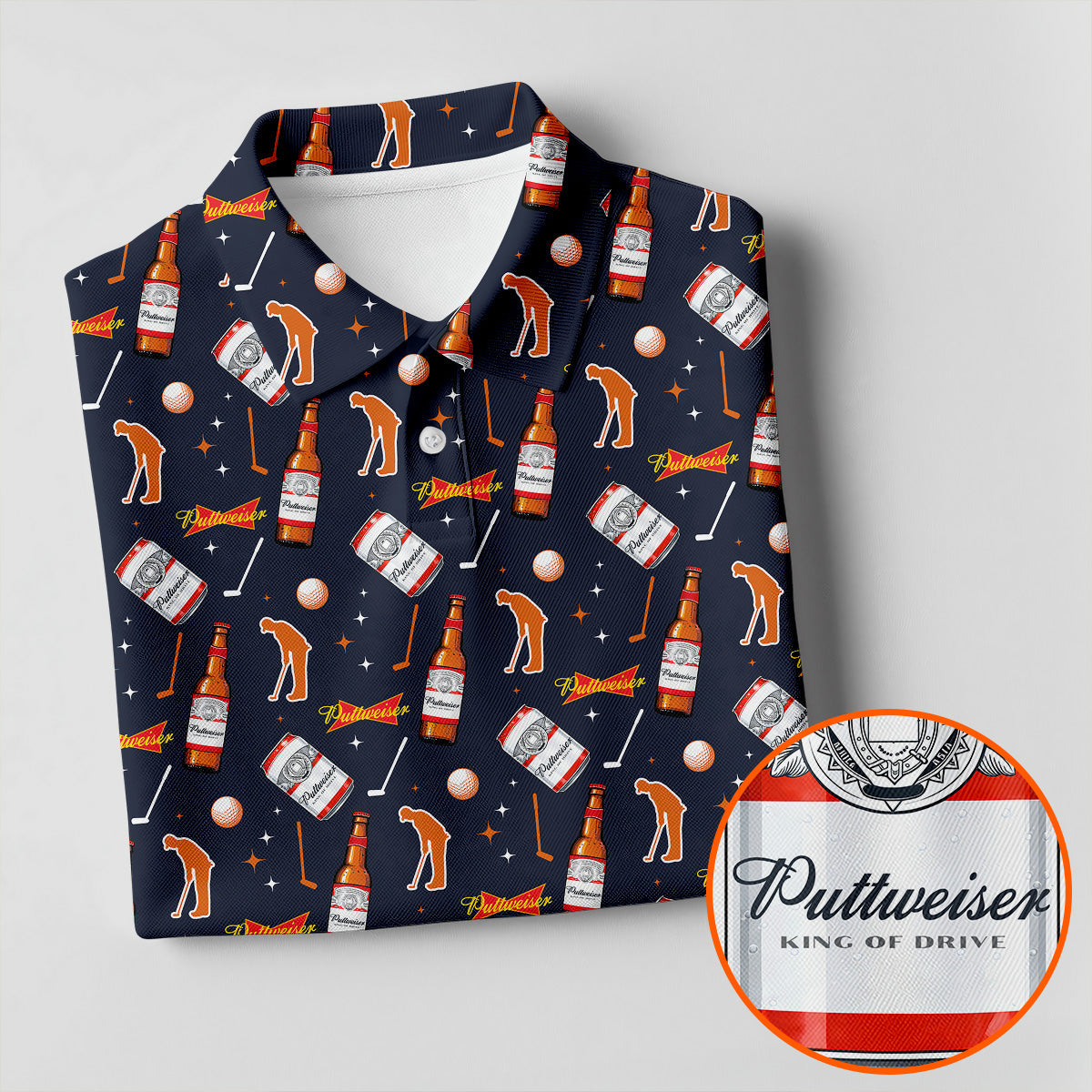Puttweiser King Of Drive Golf And Beer Funny Golf Shirt, Retro Golf Shirt, Golf Shirt For Women