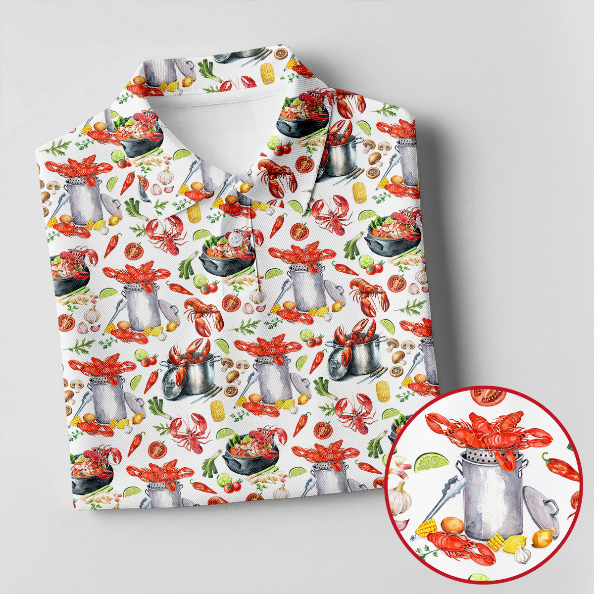 Crawfish Boil Pot Hawaiian Golf Shirt, Louisiana Crawfish Season Golf Shirt For Women