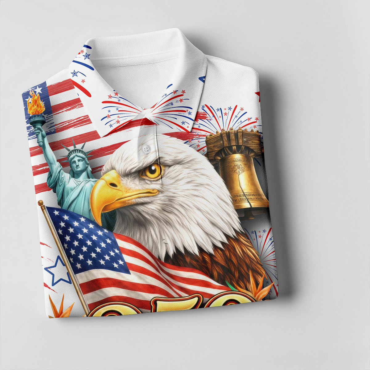 250 Years Of Freedom 1776-2026 White 4th Of July Women Golf Top, 250th Anniversary Patriotic Golf Shirt