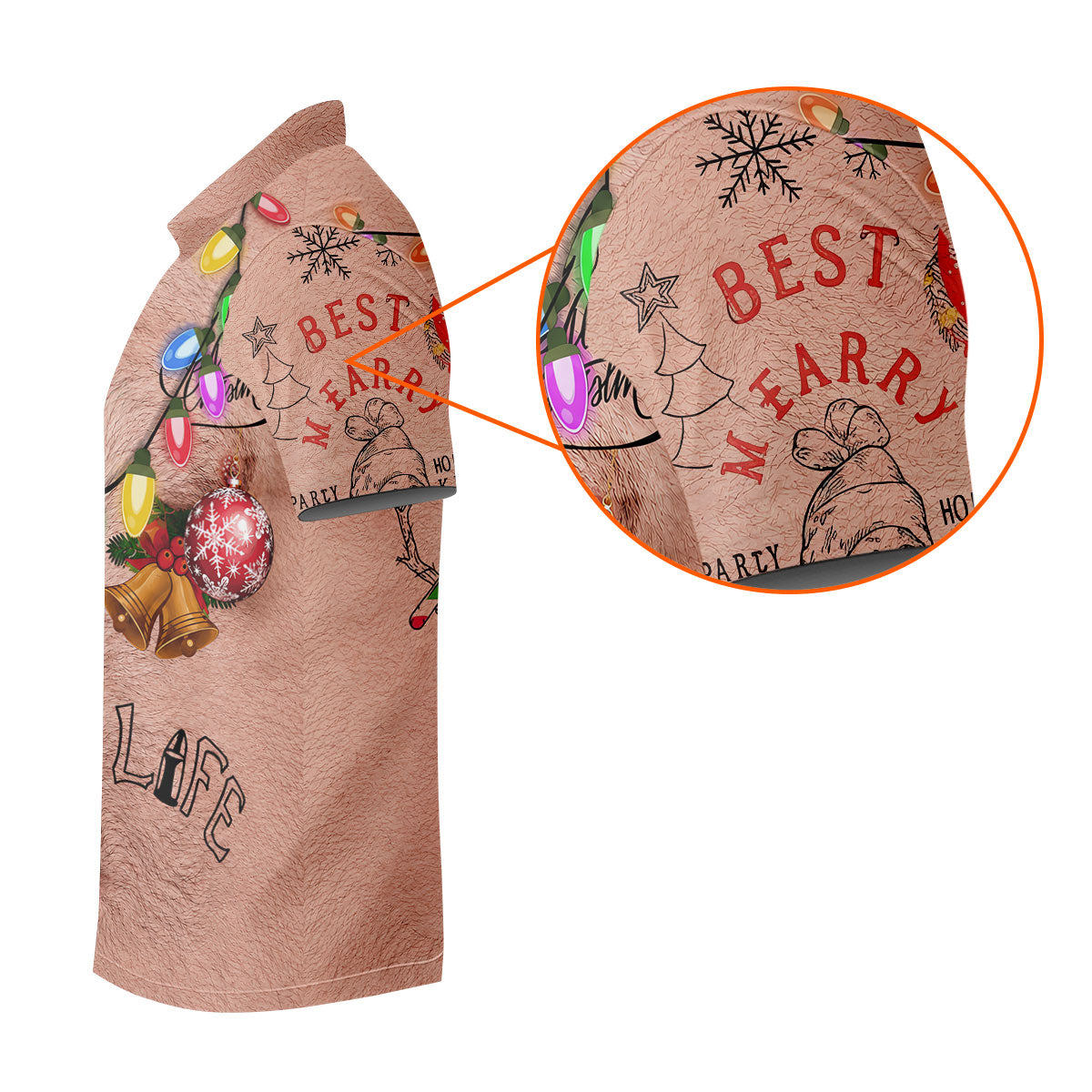 Funny Xmas Life Christmas Lights Body Golf Shirt, Ugly Christmas Shirt, Christmas Golf Shirt