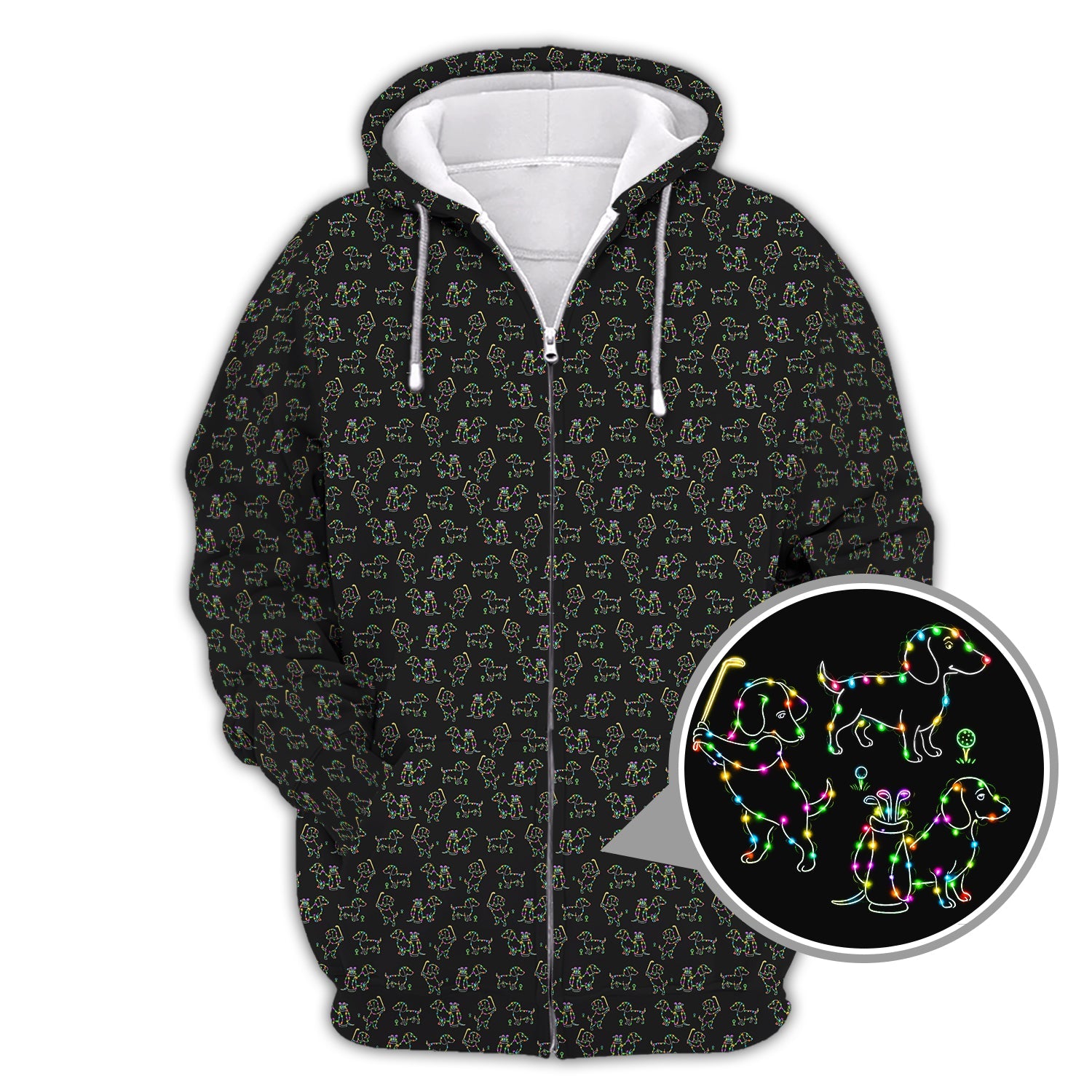 Dachshund Golf Shirt For Golfer, Funny Christmas Golf Shirt, Crazy Pattern Golf Shirt For Men