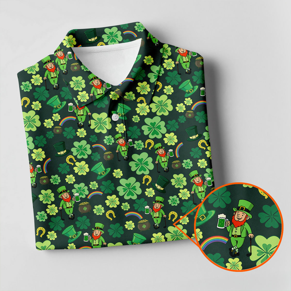 Shamrock St Patrick's Day Dark Green Golf Shirt, Women's Golf Tops, Ladies Golf Polos, Women's Polo Shirt