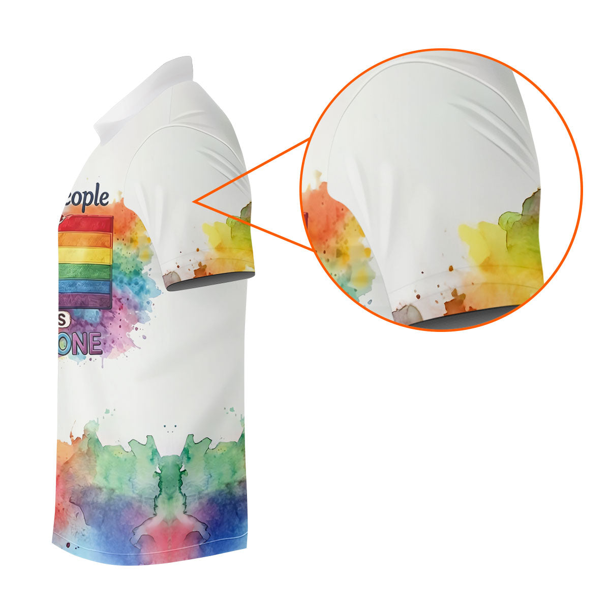 We The People Means Everyone Water Color Print Golf Shirt, LGBTQ Month Polo Shirts For Men