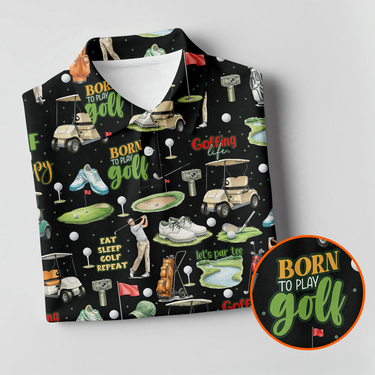Born To Play Golf Let's Par Tee Black Golf Shirt, Fun Women's Golf Shirts, Ladies Golf Shirts, Golfing Apparel