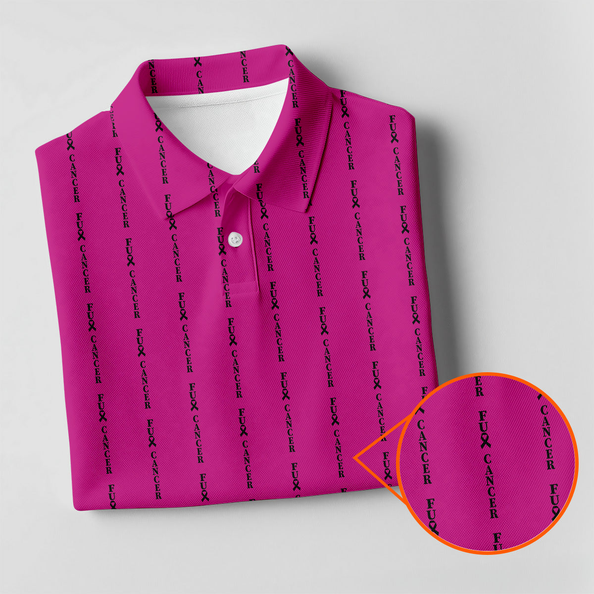 Fcancer Women's Golf Shirt, Breast Cancer Awareness Shirt, Pink Golf Shirt, Ladies Golf Tops