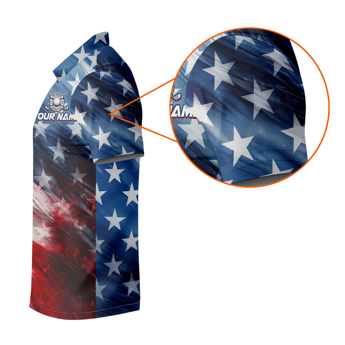 Red White Blue Gradient Art 4th Of July Patriotic Golf Shirt, 250 Years Golf Shirt For Women