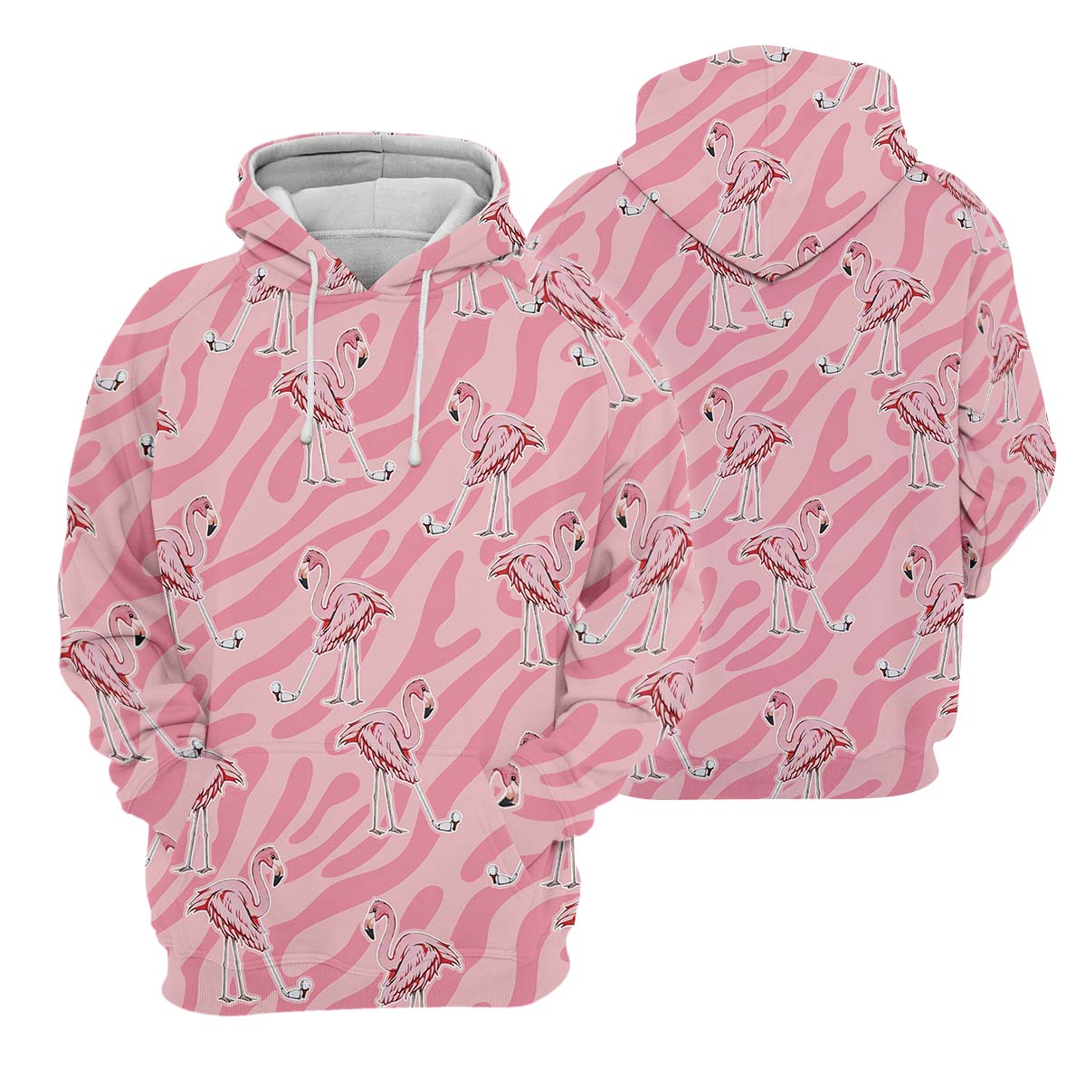 Pink Flamingo Women Golf Polo ShirtCustom Ladies Golf Shirt, Womens Golf Gifts