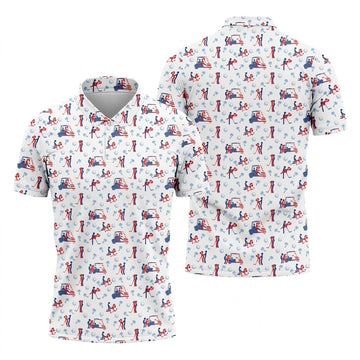 Naughty Couple Funny Stick Figures Patriotic Golf Shirt, 250 Years 4th Of July Golf Shirts For Men