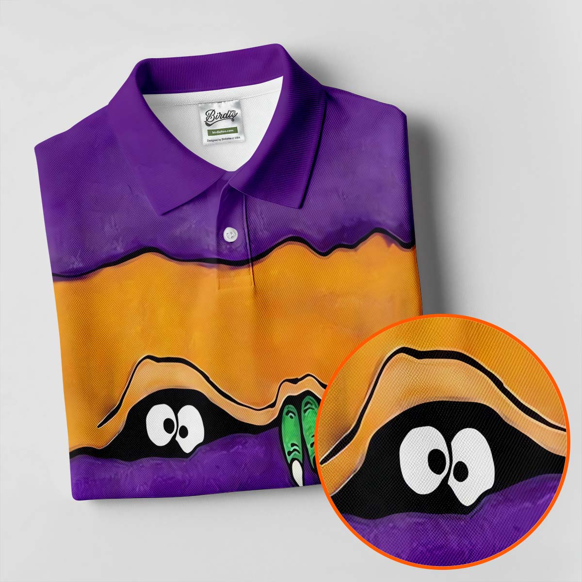 Funny Halloween Peeping Eyes Ladies Golf Polos, Women's Golf Tops, Halloween Golf Shirt