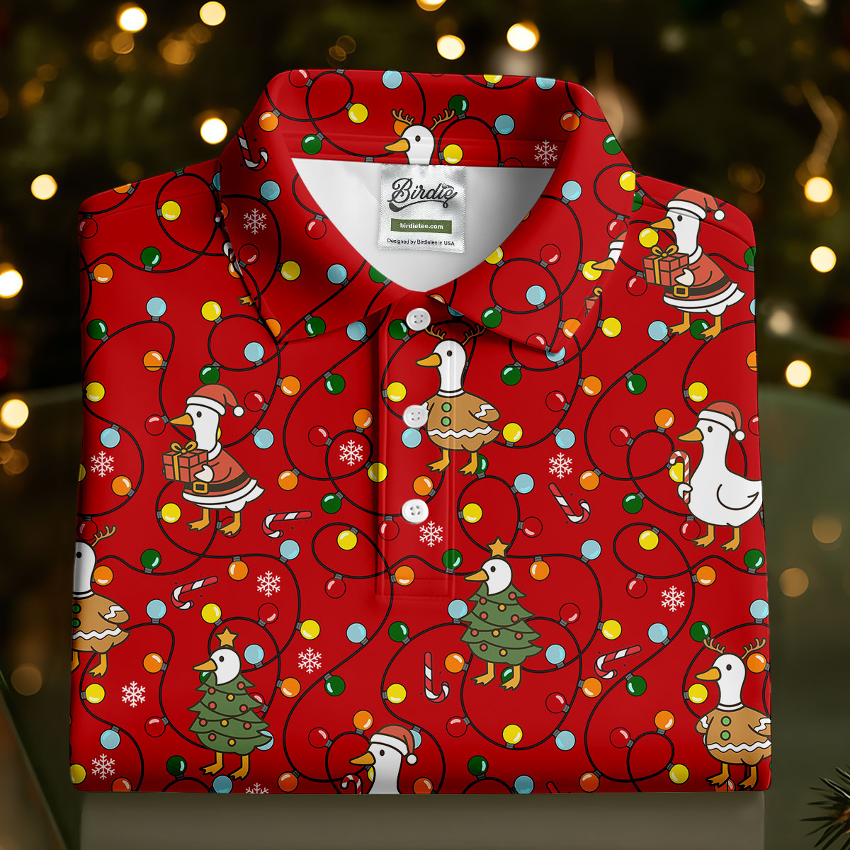 Funny Duck Merry Xmas Red Golf Shirts, Christmas Golf Shirt, Golf Gifts For Women, Fun Golf Shirt
