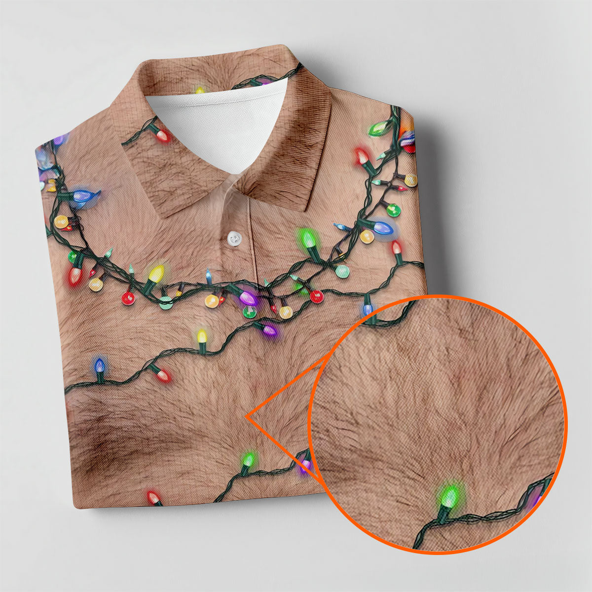 Funny Hairy Chest Women's Golf Tops, Christmas Golf Shirt, Ladies Golf Polos, Golf Gift For Ladies