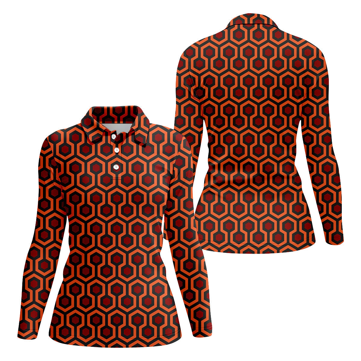 Carpet Pattern In The Shining Ladies Golf Polos, Womens Sleeveless Polo, Matching Golf Shirts