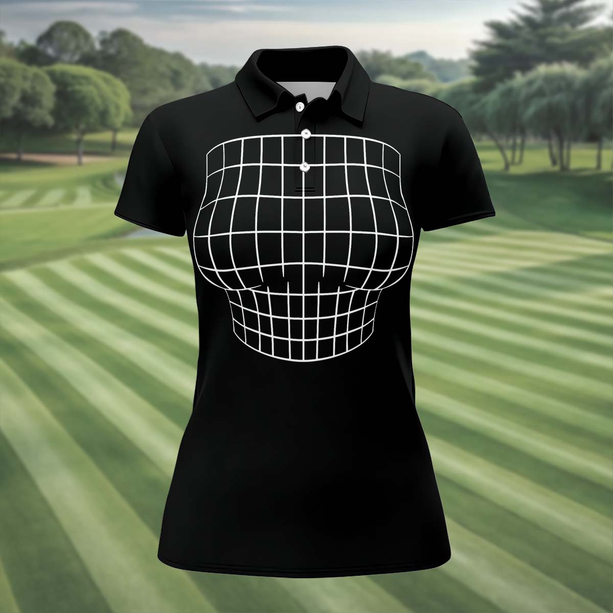 3D Illusion Art Fun Women's Golf Shirts, Women's Golf Tops, Ladies Sleeveless Polo, Golfing Apparel