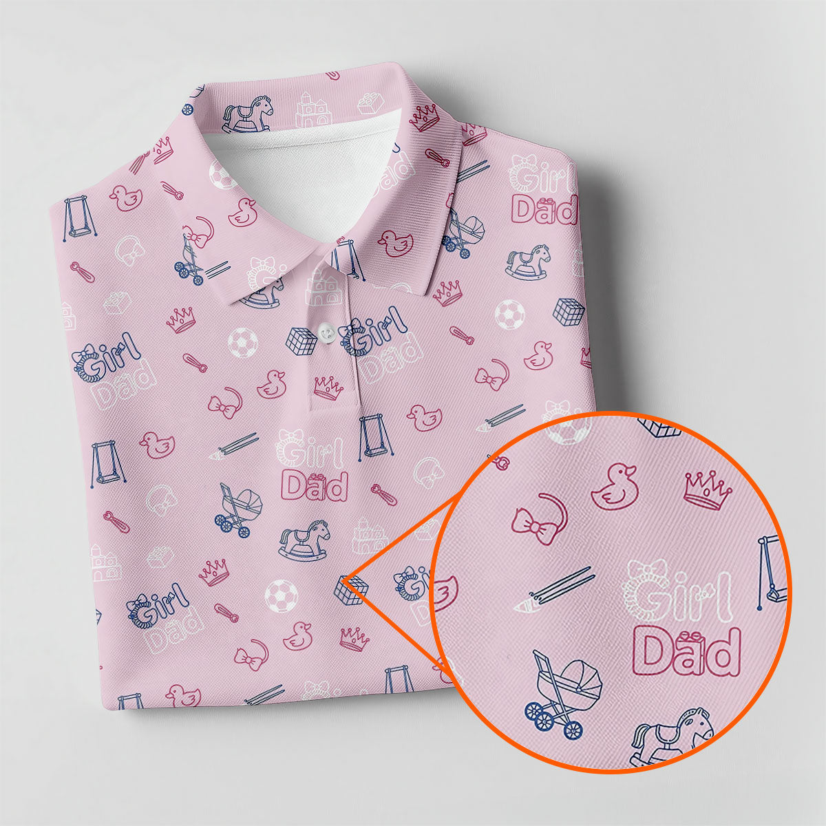 Girl Dad Father's Day Golf Shirt, Cute Golf Outfit, Polo Shirts For Men, Golf Gift For Dad