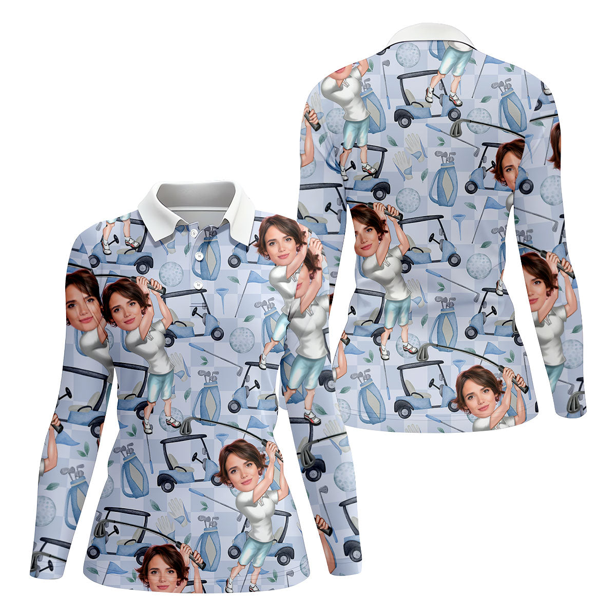 Custom Face Womens Golf Shirt, Funny Golf Shirt, Mothers Day Gifts
