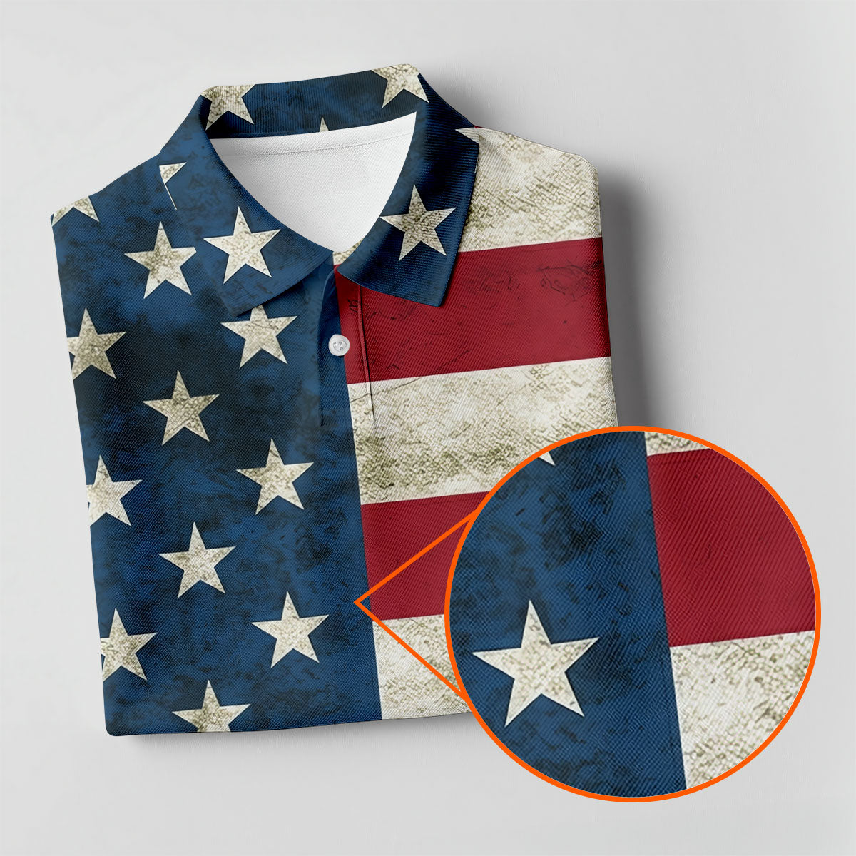 Distressed US Flag Golf Shirt, 250 Years Patriotic 4th Of July Golf Shirts For Men
