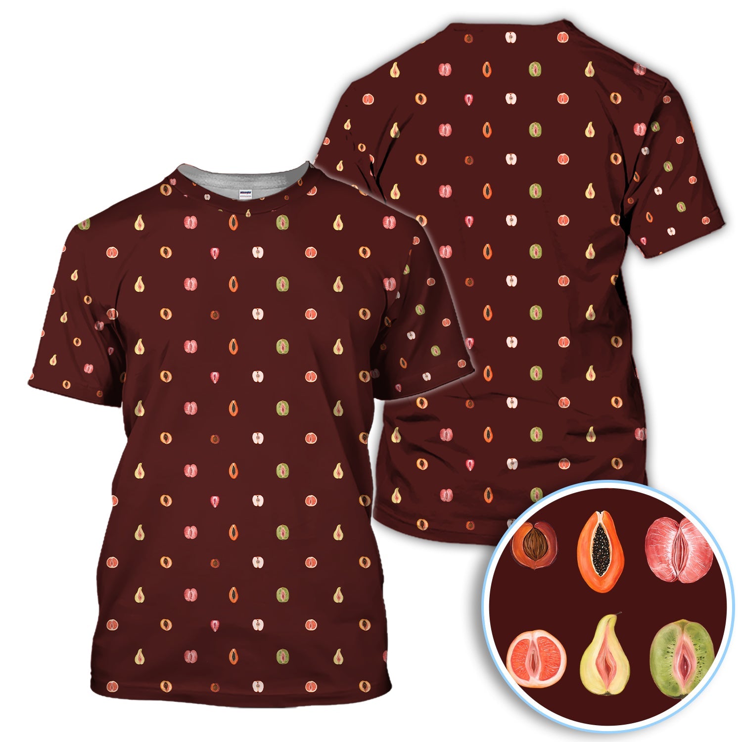 Fruits Abstract Pattern Golf Shirt, Crazy Golf Polos For Golfer, Golf Gift For Men