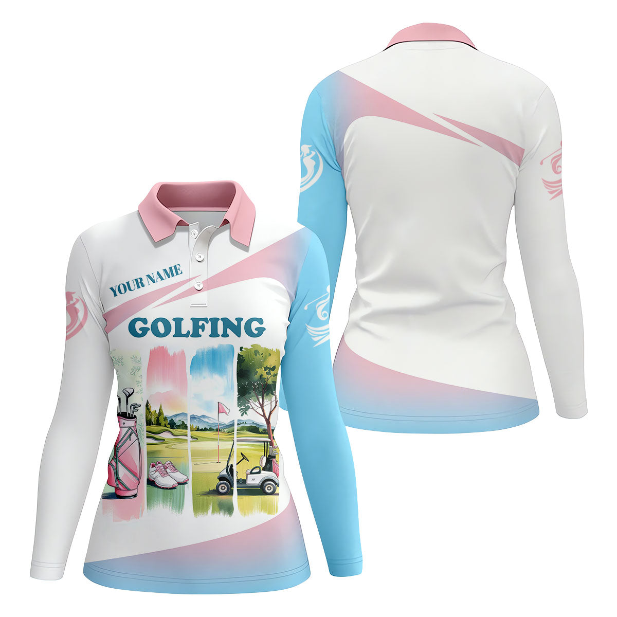 Watercolor Funny Womens Golf Polo ShirtLadies Golf Shirt, Mothers Day Gifts