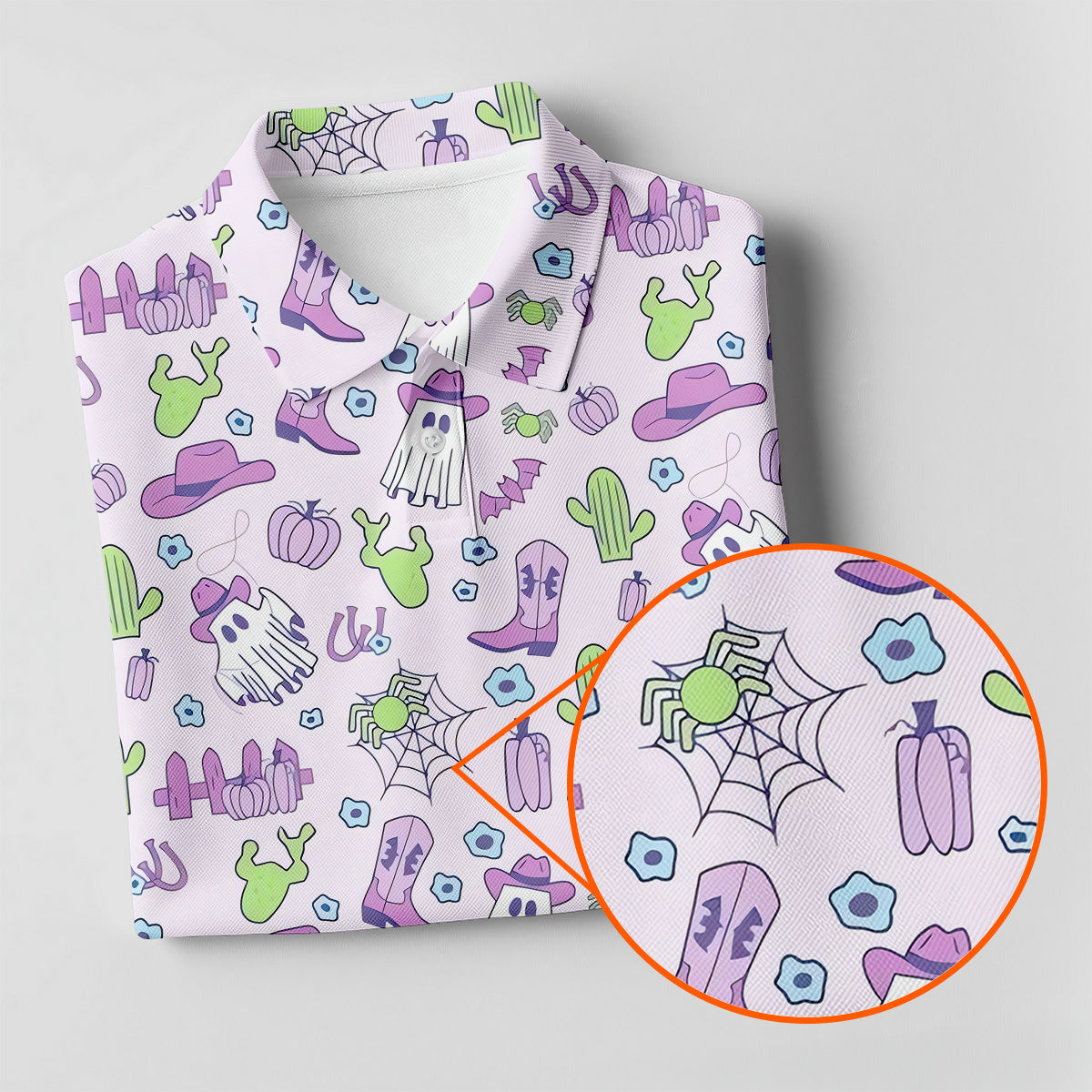 Western Halloween Purple Women Golf Top, Cute Golf Outfit, Ladies Golf Shirts, Golfing Apparel