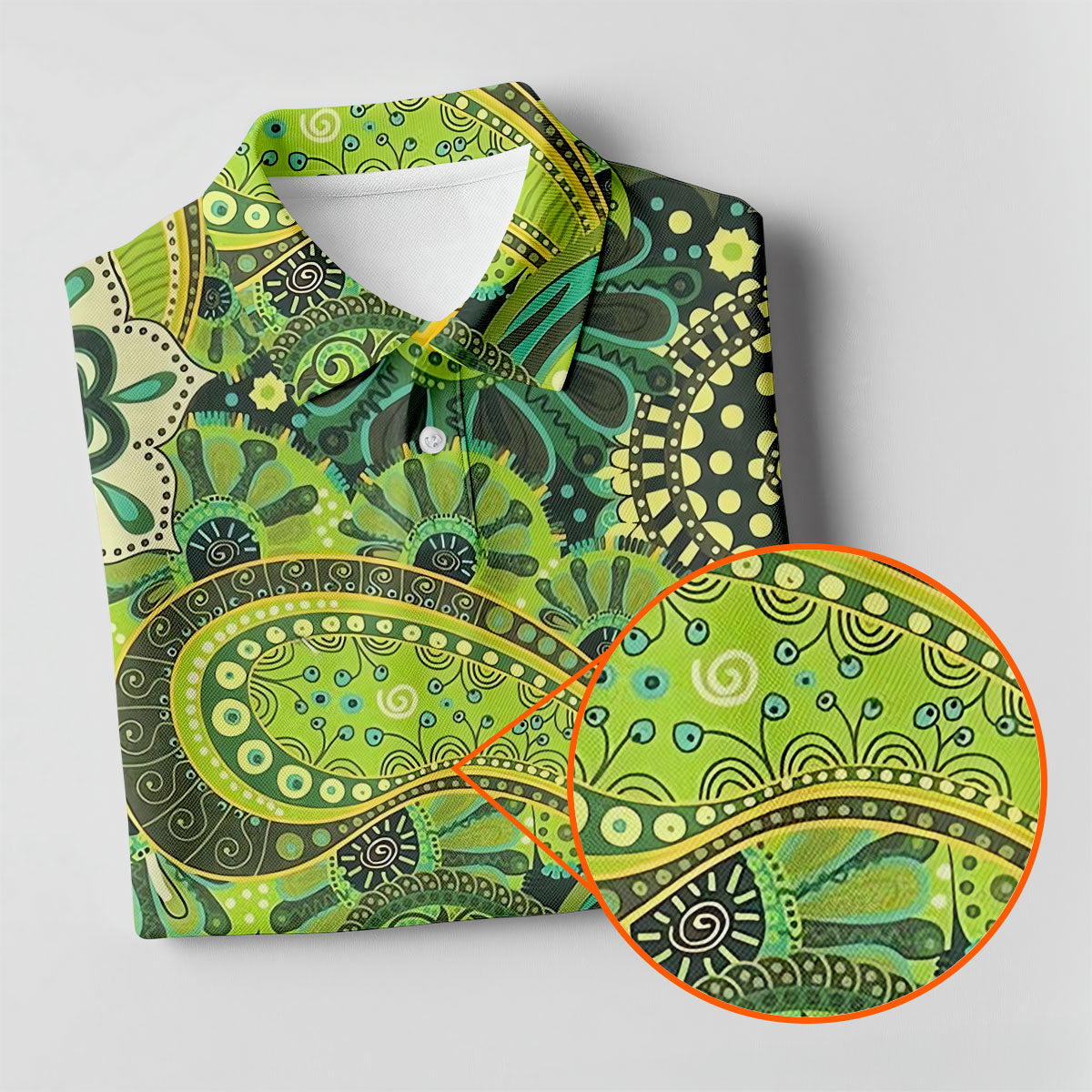 Paisley Print Green Golf Shirt, Ladies Golf Shirts, Golf Shirt For Women, Ladies Golf Polos