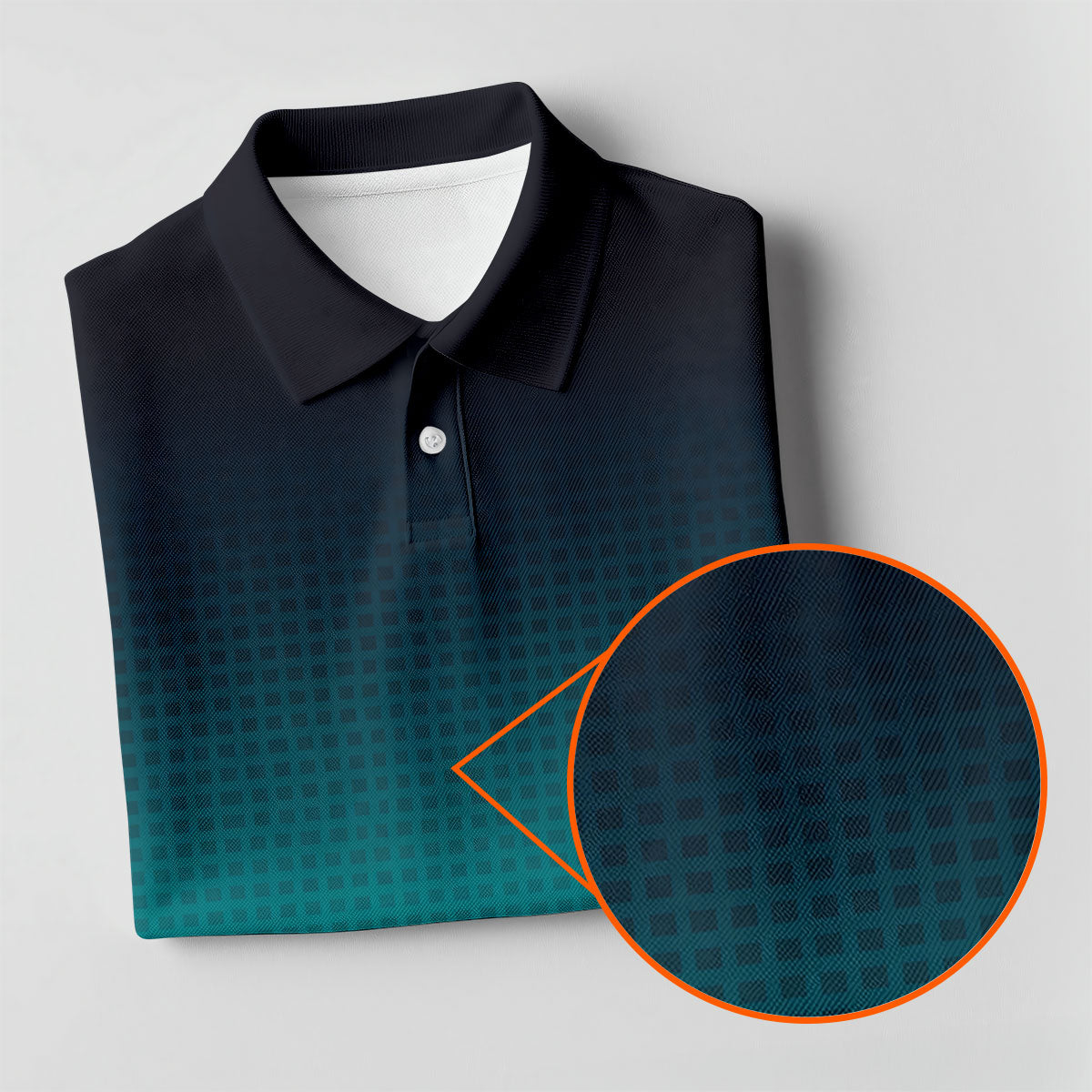 Turquoise Gradient Hawaiian Golf Shirt, Ladies Golf Tops, Golf Shirt For Women