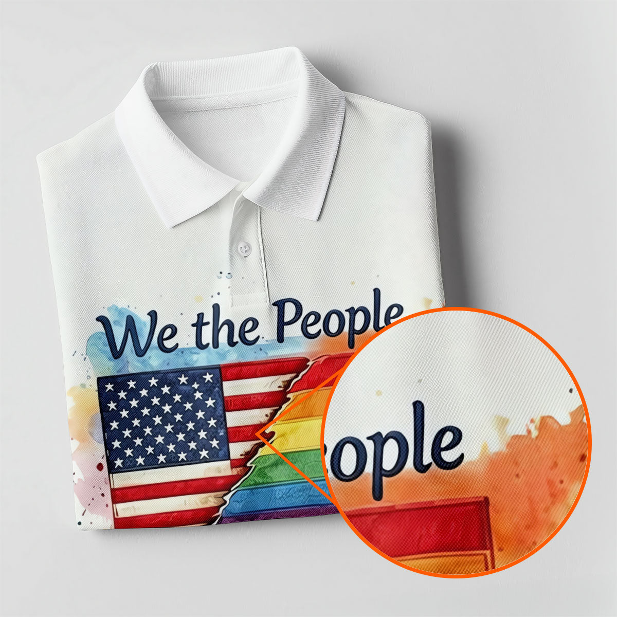 We The People Means Everyone Water Color Print Golf Shirt, LGBTQ Month Golf Shirt For Women