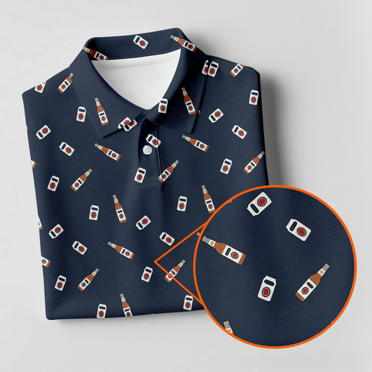 Beer Bottle Vs Can Seamless Pattern Women's Golf Tops, Golf And Beer Ladies Golf Shirt