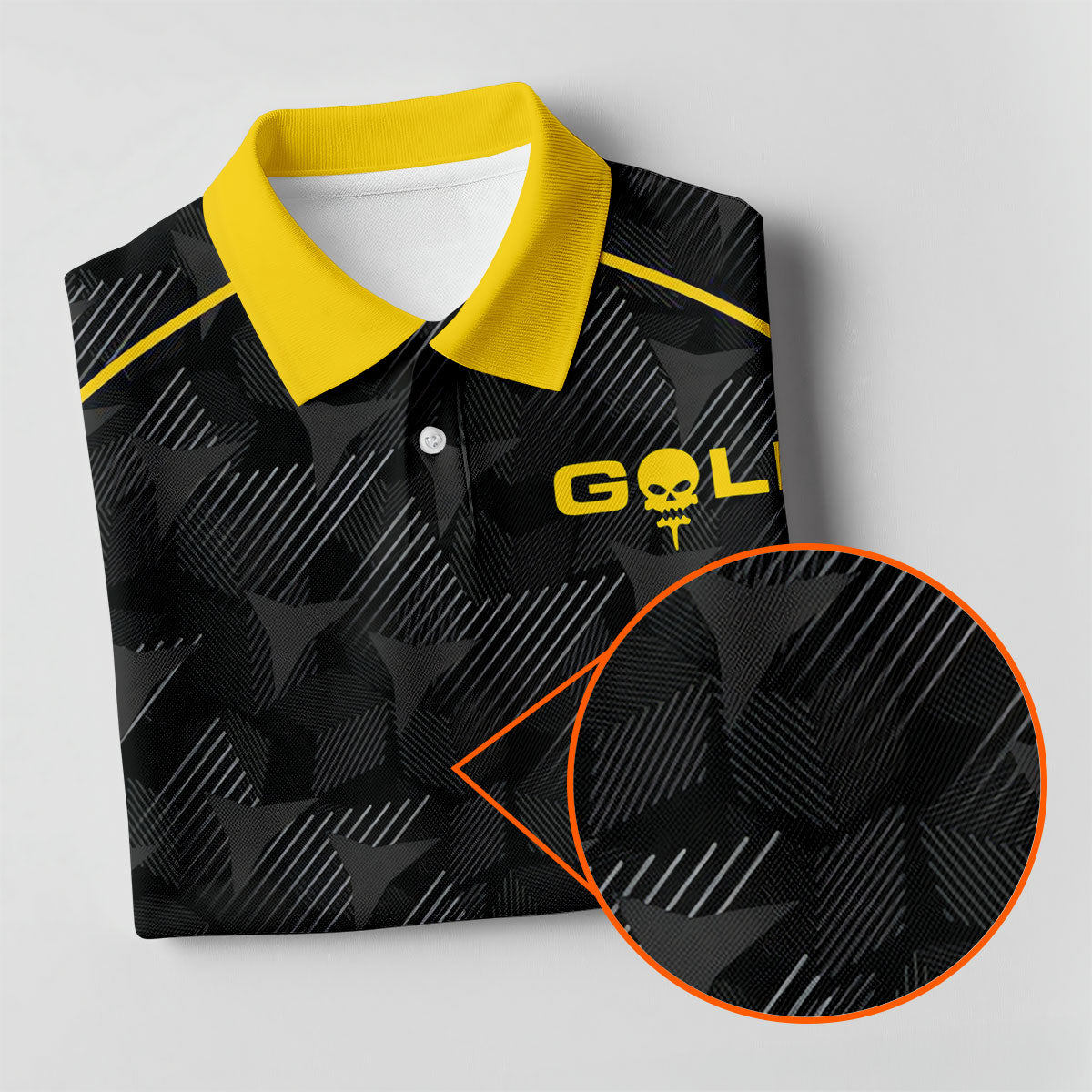 Abstract Triangle Black Yellow Ladies Golf Tops, Golf Shirt For Women, Golfing Apparel