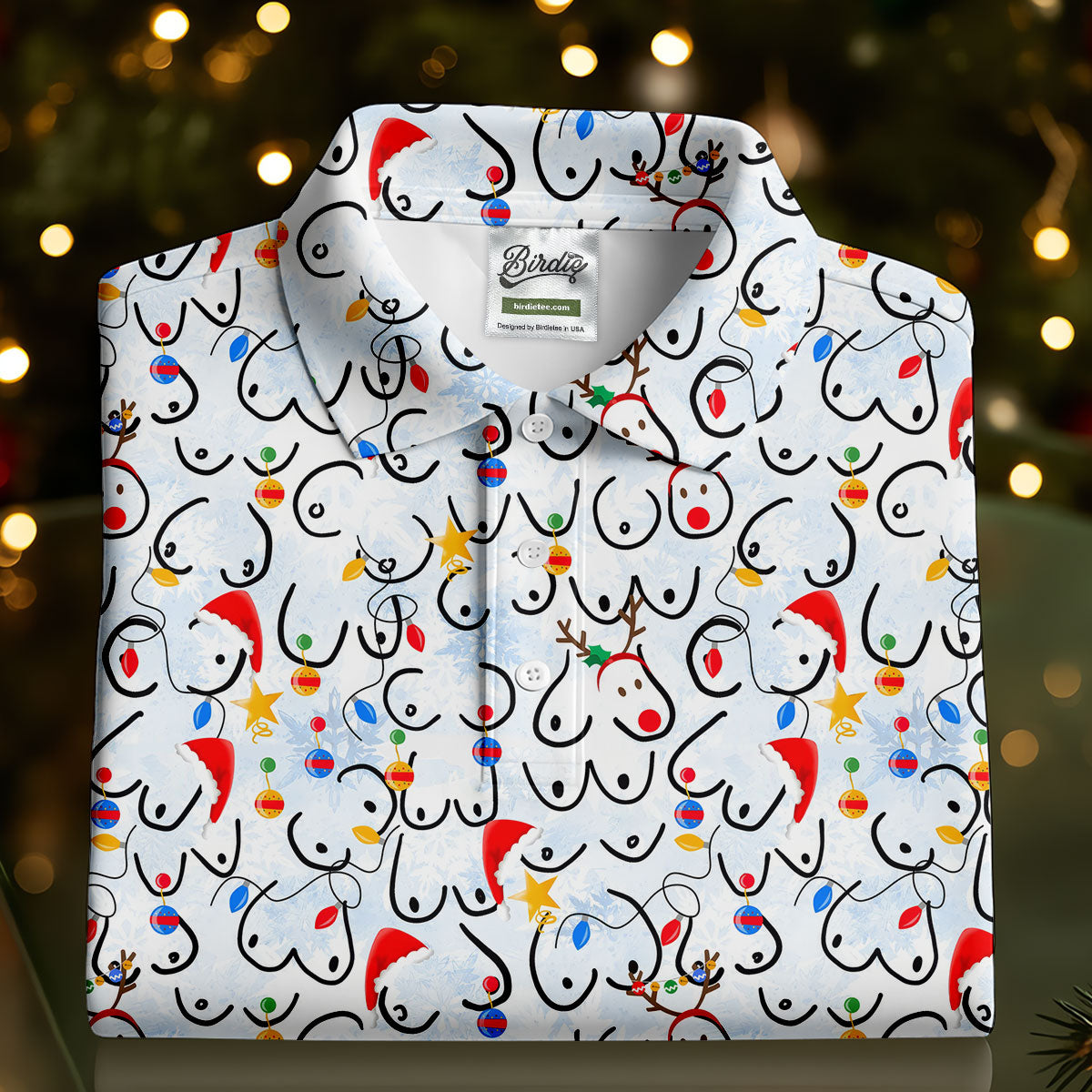 Naughty Christmas Fun Women's Golf Shirts, Christmas Golf Shirt, Ladies Golf Tops, Ladies Golf Gift Ideas
