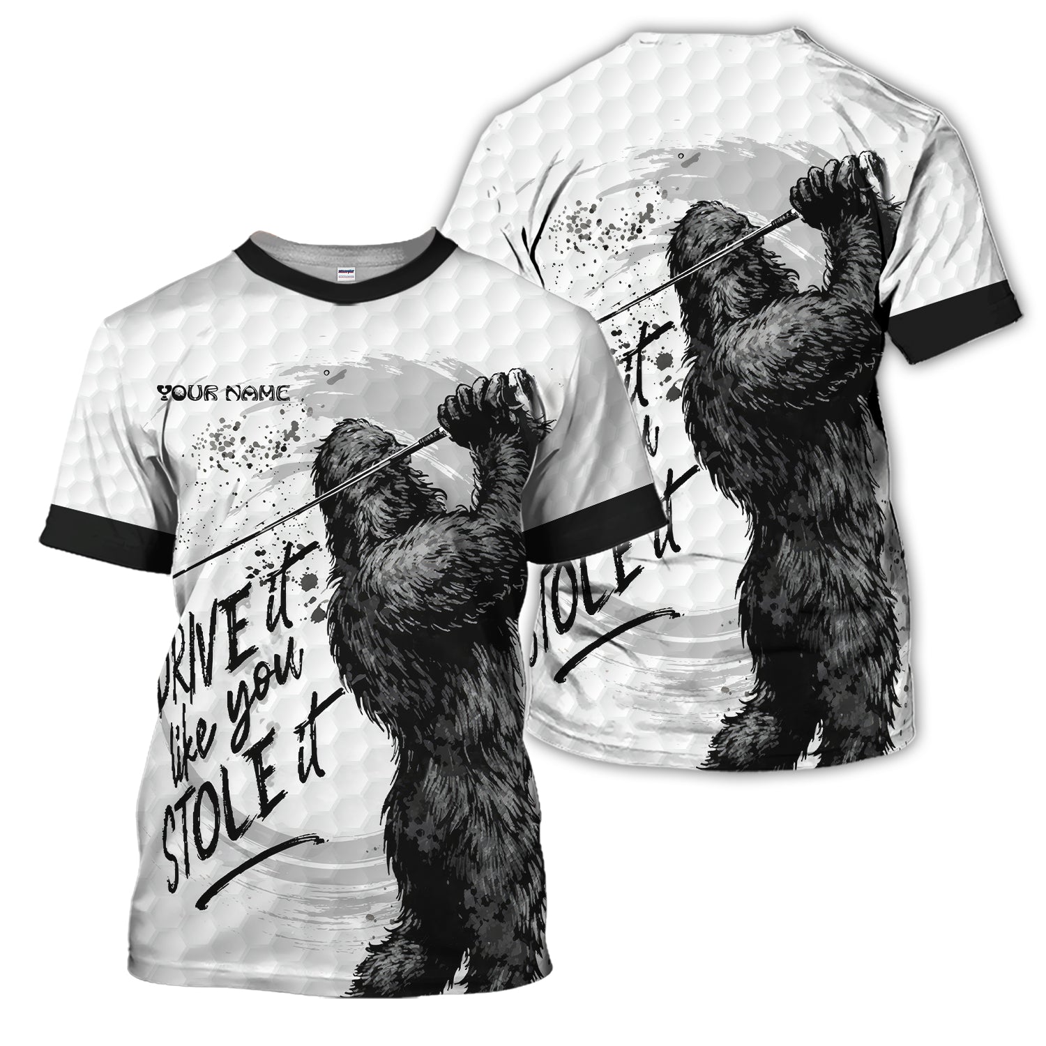 Bigfoot Golf Polos, Drive It Like You Stole It Men’s Golf Shirt, Crazy Golf Gift For Golfer
