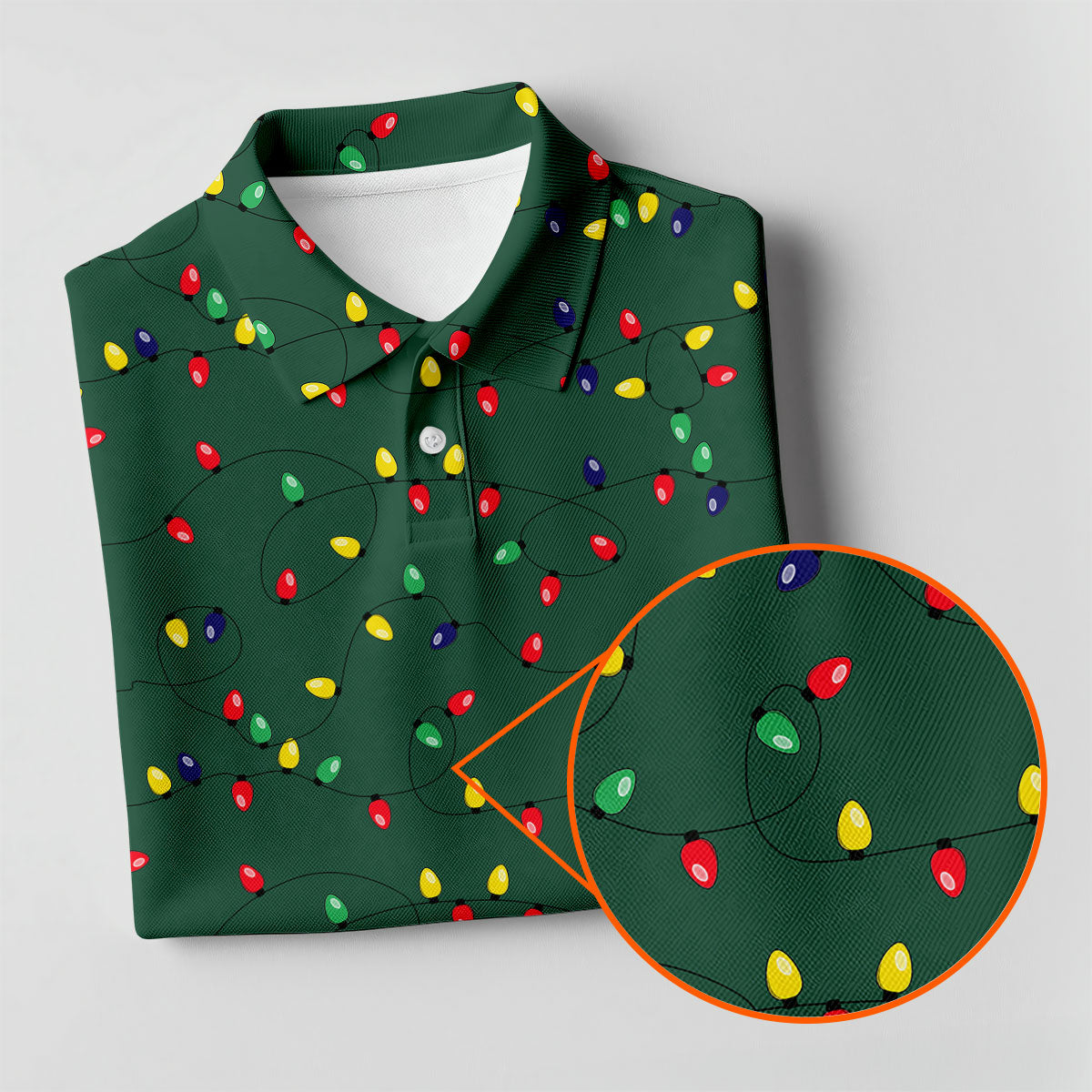 Christmas Colorful Lights Green Golf Shirt, Christmas Golf Shirt, Women's Golf Tops, Ladies Golf Shirts
