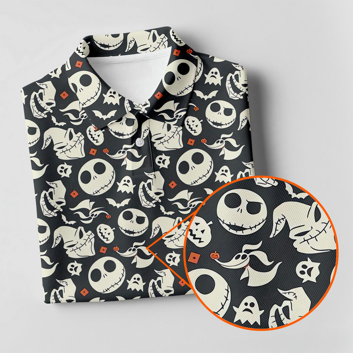Nightmare Skull Women's Golf Tops, Horror Pattern Ladies Golf Polos, Halloween Golf Shirt
