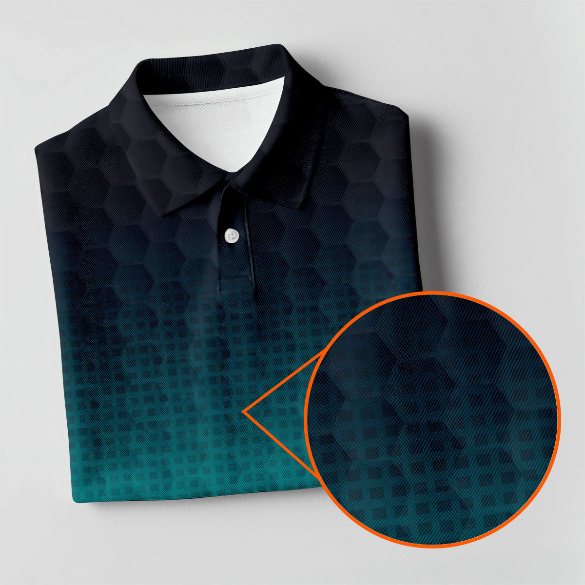 Turquoise Gradient Golf Ball Pattern Hawaiian Golf Shirt, Golf Shirts For Men