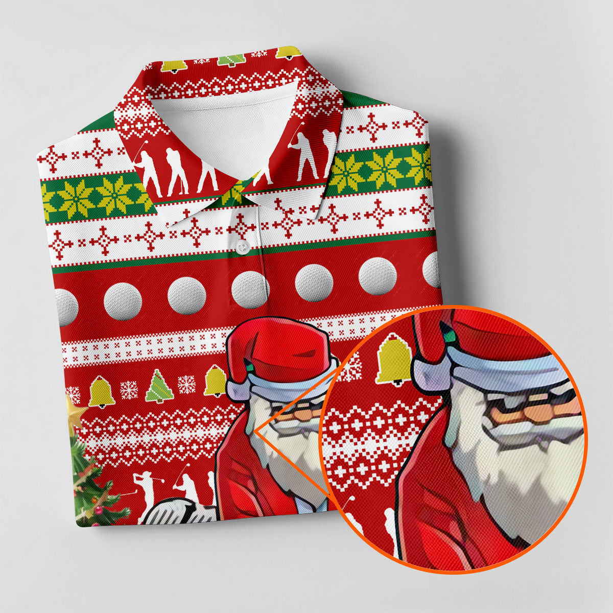 The Santa Claus Golf Pose Christmas Golf Shirt, Fun Women's Golf Shirts, Christmas Presents For Golfers