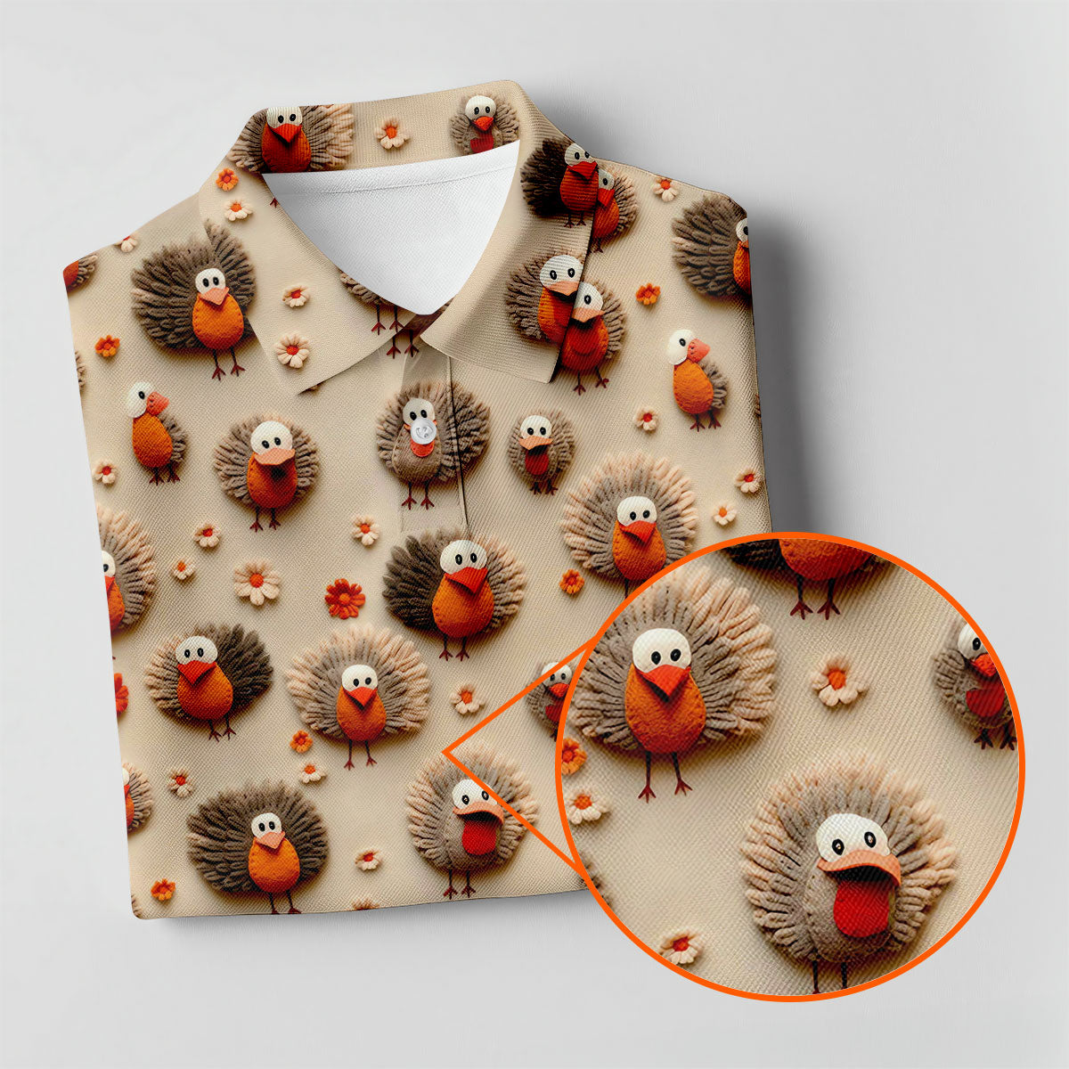 Little Turkey Thanksgiving Fun Women's Golf Shirts, Ladies Golf Tops, Women's Polo ShirtGolfing Apparel