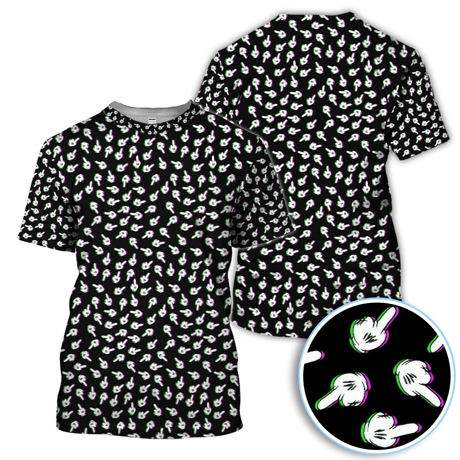 Funny Finger Pattern Golf Shirt, Crazy Golf Polos For Golfer, Golf Outfit For Men