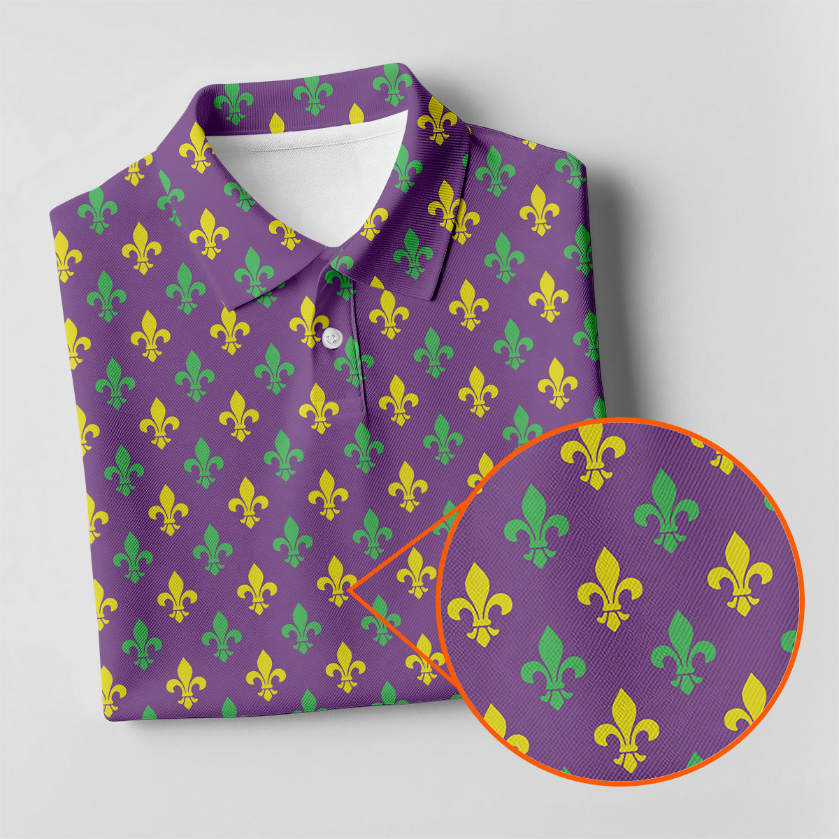 Mardi Gras Theme Green Purple Gold Fleur De Lis Pattern Women's Golf Tops, Golf Gift For Ladies