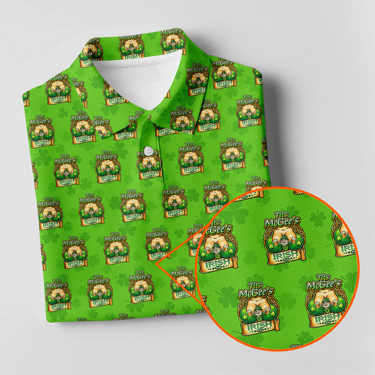 Green St Patrick's Day Funny Adult Shamrock Golf Shirt, Women's Golf Tops, Ladies Golf Polos