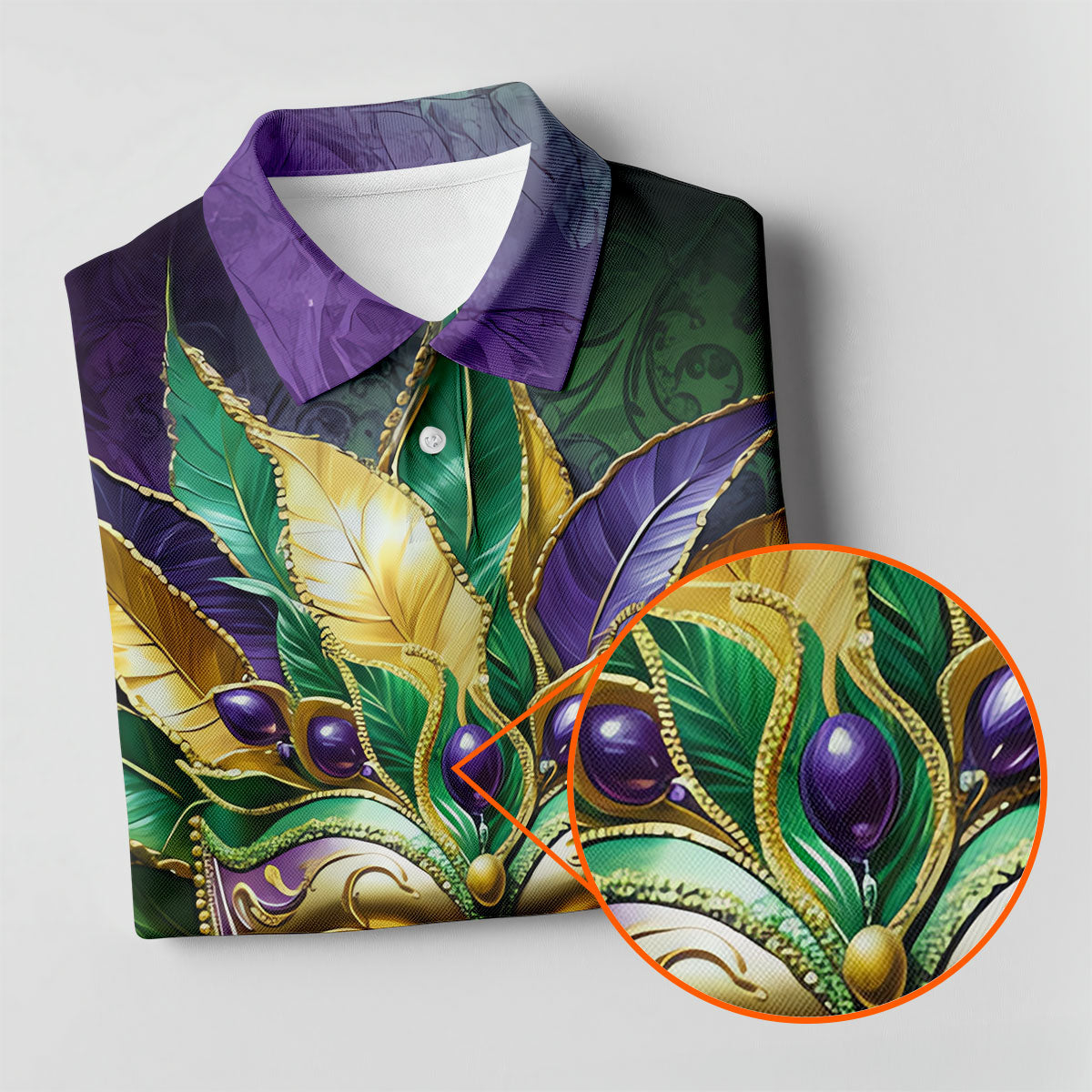 Mardi Gras Festival Mask All Over Print Women's Golf Shirts, Women's Golf Tops, Ladies Golf Shirts