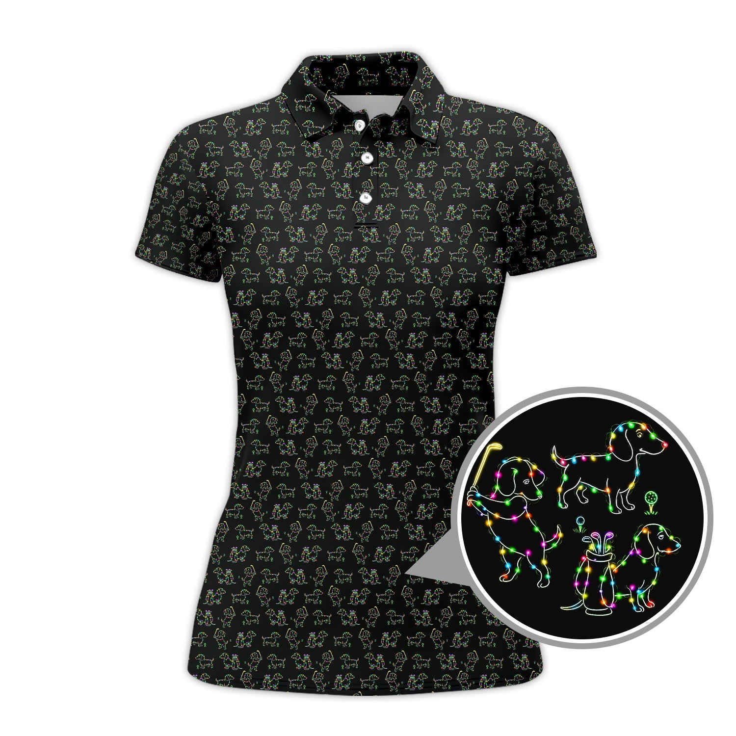 Dachshund Golf Shirt For Golfer, Funny Christmas Golf Shirt, Crazy Pattern Golf Shirt For Men