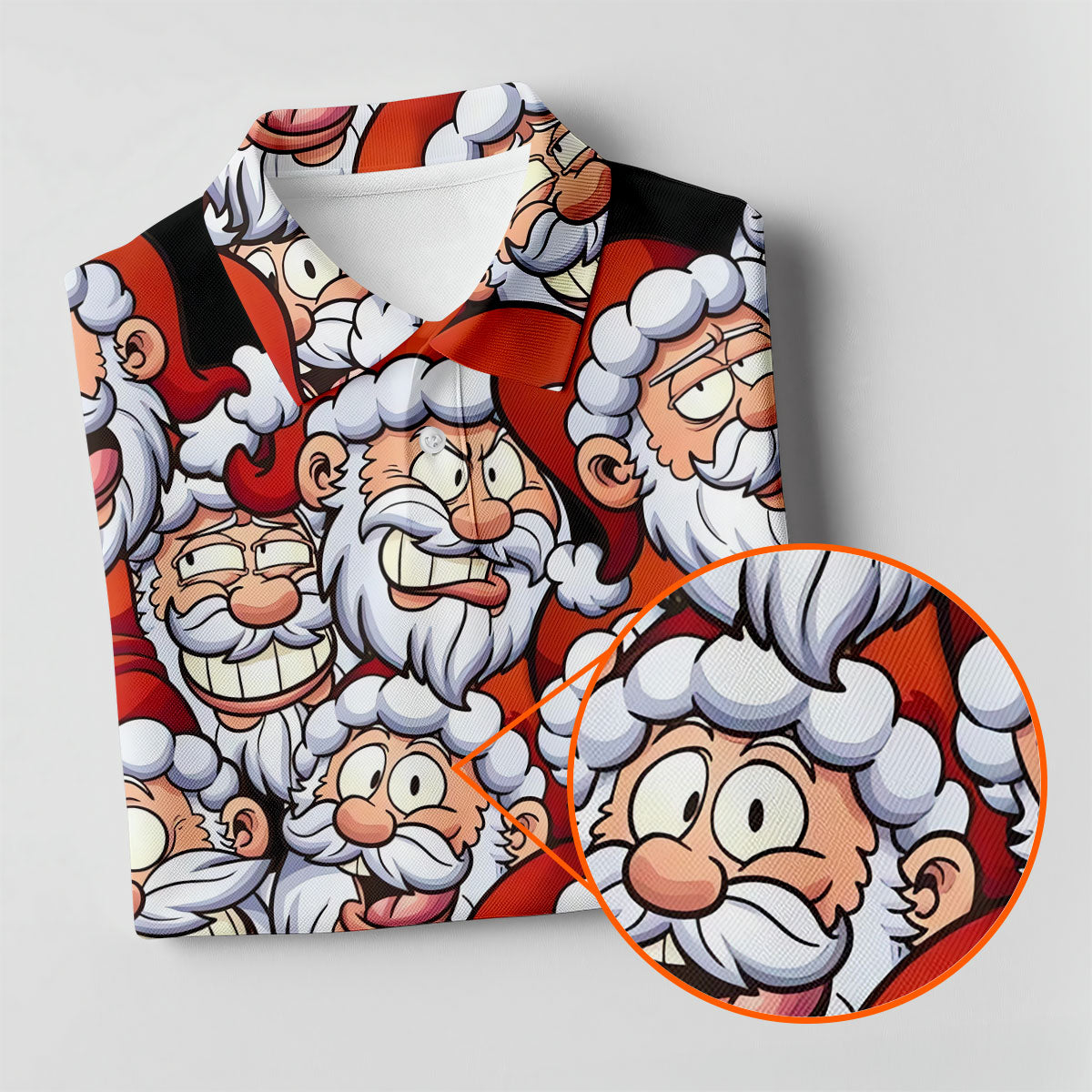 Santa Claus Face Fun Women's Golf Shirts, Cute Golf Outfit, Ladies Golf Shirts, Golfing Apparel