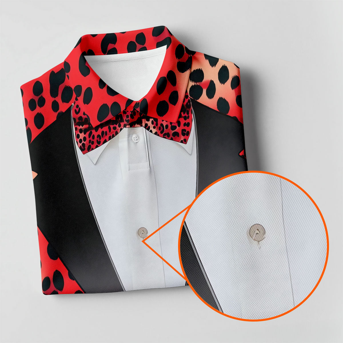 Red Leopard Funny Costume Hawaiian Golf Shirt, Polo Shirts For Men, Golf Shirts For Men